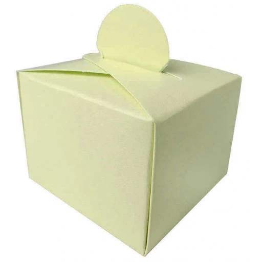 Lokumluk Karton Kutu Makaron Vanilya Sarı 25'li