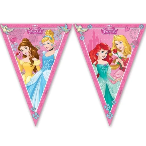 Prensesler Üçgen Flama Bayrak Set