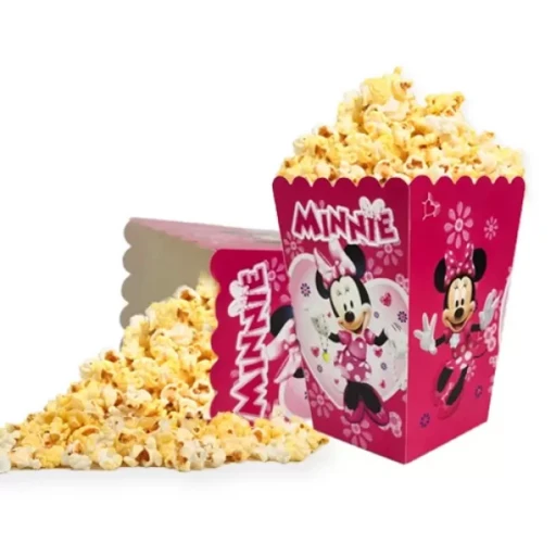 Pop Corn Mısır Kutusu Minne Mouse Kırmızı Renktedir.