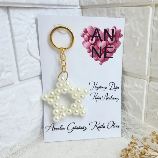 Anneler Günü Hediyesi İncili Yıldız Anahtarlık Velilere Personele Anneler Günü Hediyesi