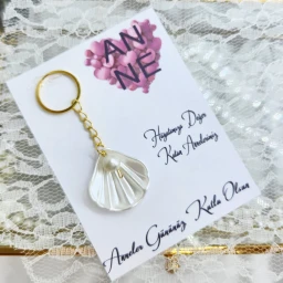 Anneler Günü Hediyesi İstiridye İnci Anahtarlık Velilere Personele Anneler Günü Hediyesi