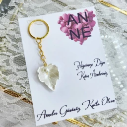 Anneler Günü Hediyesi Yaprak İnci Anahtarlık Velilere Personele Anneler Günü Hediyesi
