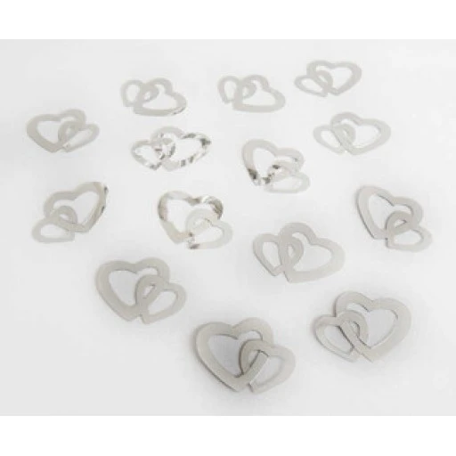 Kalp Çiftli Metalize Süsleme Gümüş 50'li Gr