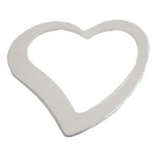 Kalp Metalize Süsleme Gümüş 50'li Gr