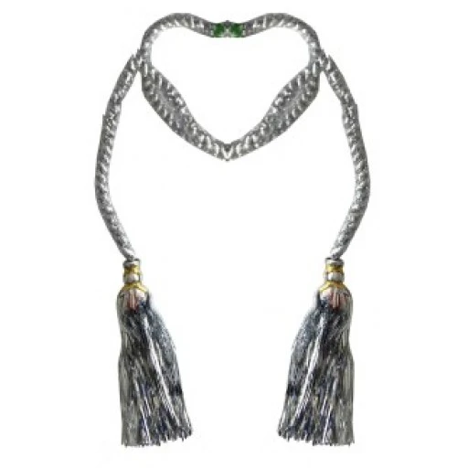 Süs Metalize Halat Modeli Püsküllü Gümüş 2mt P1