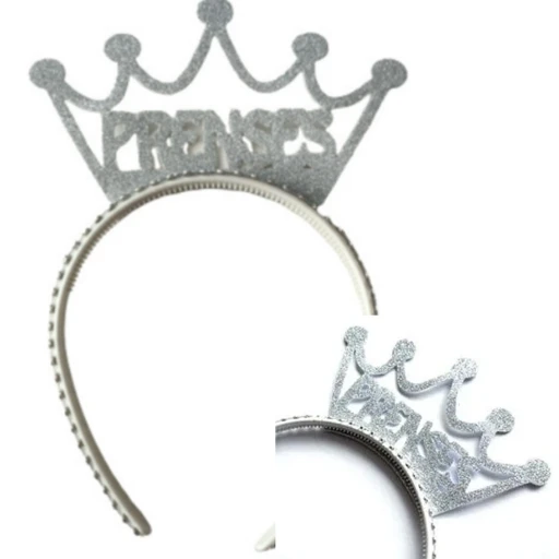 Simli Prenses Eva Taç Gümüş Yazılı Renkli Taşlı Esnek Gri Silver Evadan Doğum Günü Parti Tacı