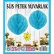 Süs Ponpon Petek Mavi 2'li
