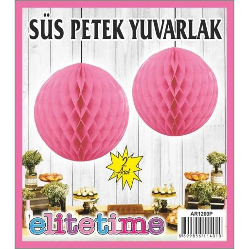 Süs Ponpon Petek Pembe 2'li