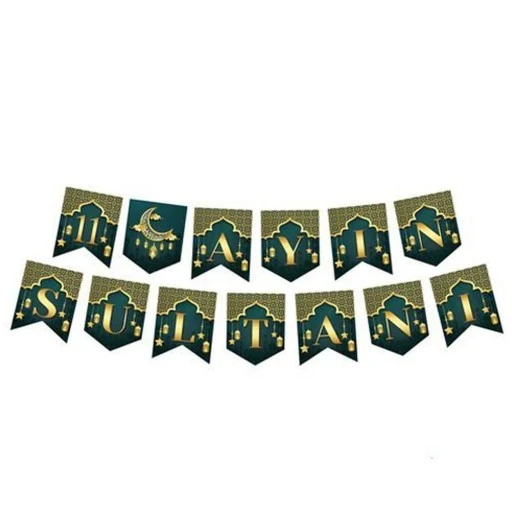 11 Ayın Sultanı Banner Ramazan Süsleme Ev Dekorason 2 Metre İpli