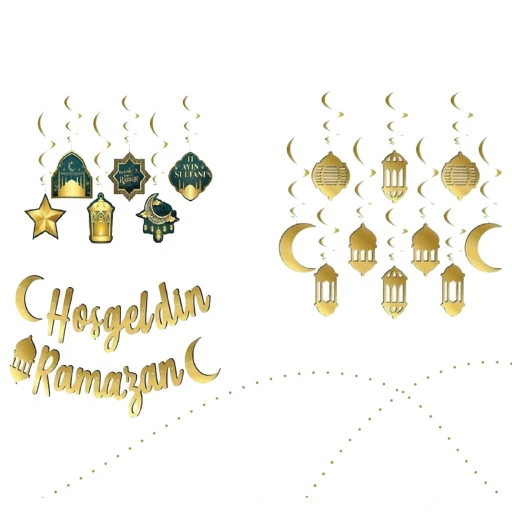 17 Parça Ramazan Süsleri 10'lu Tavan Süs,6'lı 11 Ayın Sultanı Tavan Süsü
