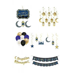 29 Parça Ramazan Süsleri Razana Muhaber Ramazan Süsleme Ramazan Bayramı Süsleme Lüks Altın Varaklı