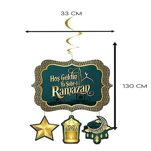 Hoşgeldin Ya Şehri Ramazan 4 Lü Sarkıt Süs Ramazan Süsleme Ev Dekorason