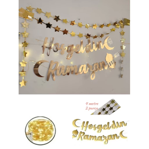 Ramazan Süsleri Led Işıklı Ramazan Süsü Hoşgeldin Ramazan Ev Süsleme Yıldızlı Set