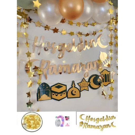 Ramazan Süsleri Led Işıklı Ramazan Süsü Hoşgeldin Ramazan Ev Süsleri Lüks Set Sarkıtlı