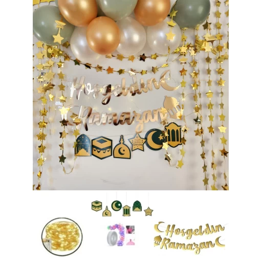 Ramazan Süsleri Led Işıklı Ramazan Süsü Hoşgeldin Ramazan Ev Süsleri Lüks Set Sarkıtlı