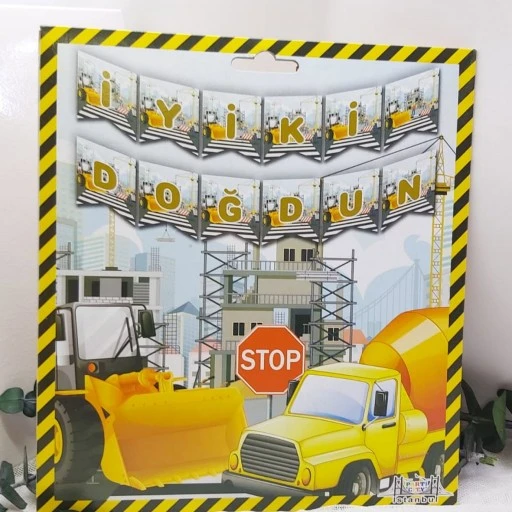 İnşaat Desenli İyi Ki Doğdun Banner