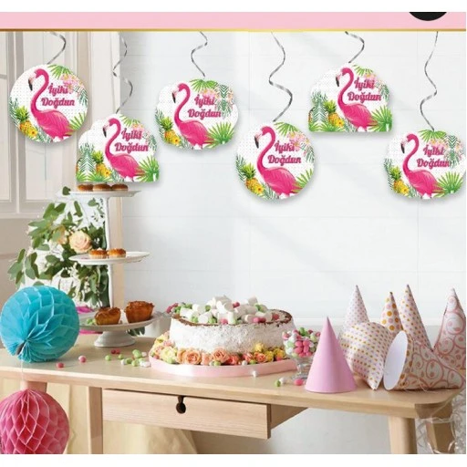 Flamingo Tavan Sarkıt Süs 6'lı