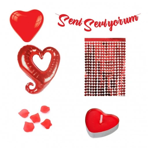 14 Şubat Sevgililer Günü Perdeli Set