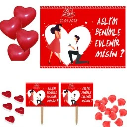 Kişiye Özel Evlilik Teklifi Süsleme Seti Hdts134