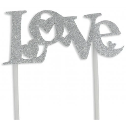 Pasta Süsü Evadan Simli Love Gümüş P1