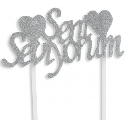 Pasta Süsü Evadan Simli Seni Seviyorum Gümüş P1