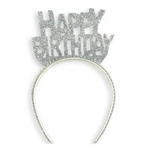 Taç Evadan Simli Taşlı Happy Bırthday Gümüş P1
