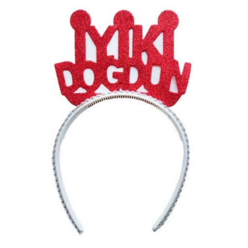 Taç Evadan Simli Taşlı İyiki Doğdun Kırmızı P1