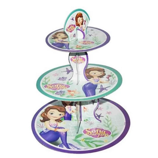 Sofia Prenses Karton Cupcake Kek Standı 3 Katlı