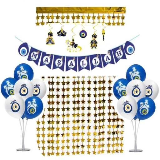 Sünnet Süsleme Balon Zinciri Seti Sünnet Süsleme Seti Standlı Yeni