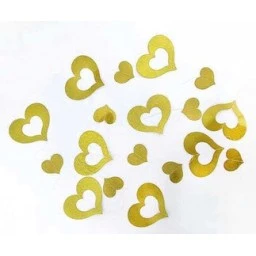 Süs Kalp Hologramlı Fon Süsü 2mt Altın 10'li