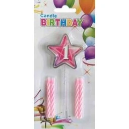 Mum 1 Yaş Yıldızlı Pembe 12'li