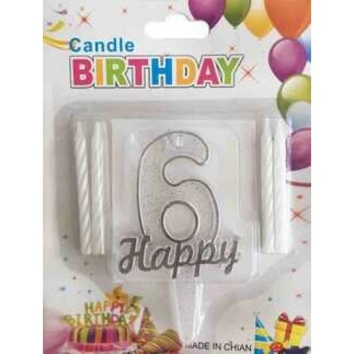Mum 6 Yaş Happy Yazılı Gümüş -1