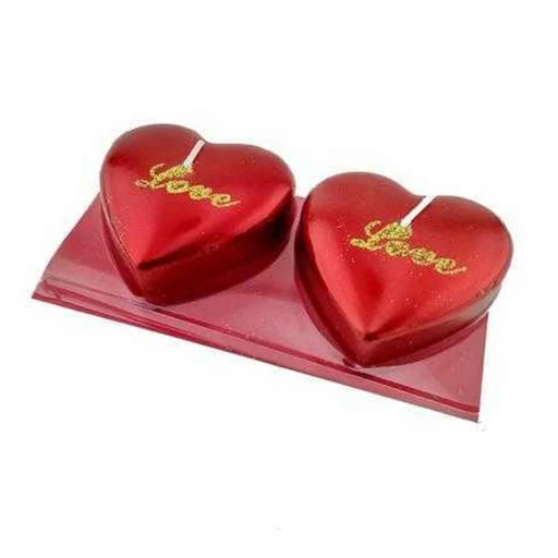Kalp Mum Love Yazılı 2 Adet Kırmızı Sevgiliye Süpriz
