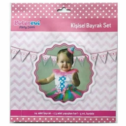 Bayrak/flama Pembe Harf Set 24 Bayrak 173 Harf 5m*26.6 cm