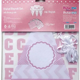Bayrak/flama Pembe Harf Set 24 Bayrak 173 Harf 5m*26.6 cm