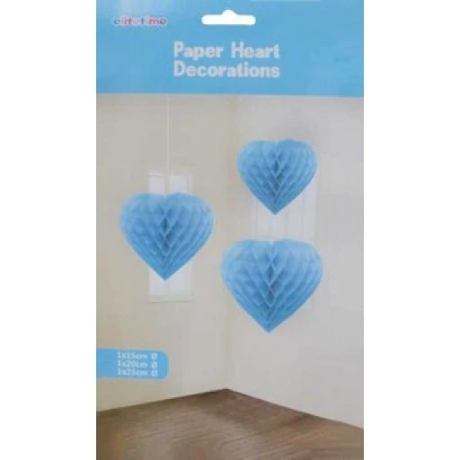 Süs Petek Modeli Kalpli 3 Lü Set Mavi 3'li