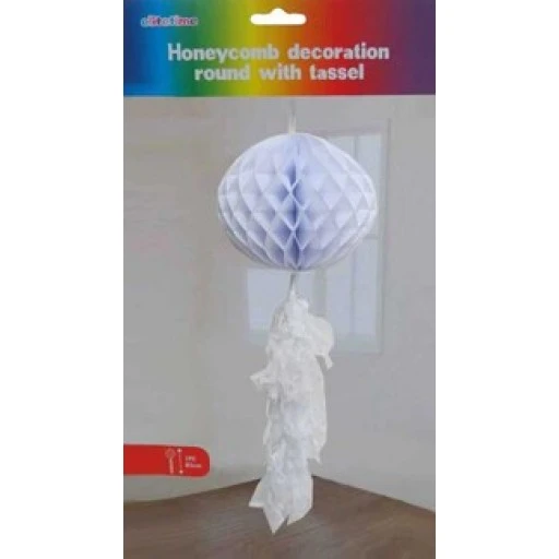 Süs Petek Modeli Püsküllü 25x85 cm Beyaz