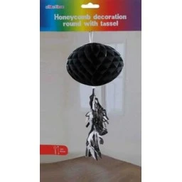 Süs Petek Modeli Püsküllü 25x85 cm Siyah