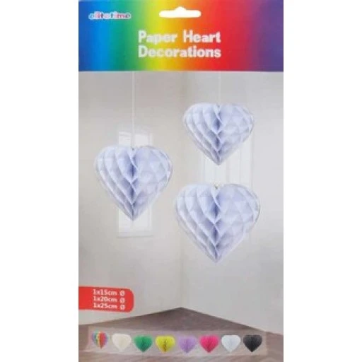 Süs Petek Modeli Kalpli 3 Lü Set Beyaz 3'li