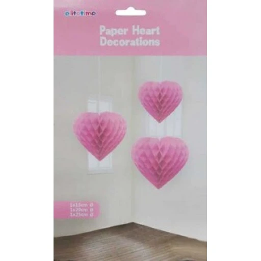 Süs Petek Modeli Kalpli 3 Lü Set Pembe 3'li