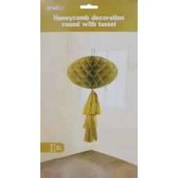 Süs Petek Modeli Püsküllü 25x85 cm Altın