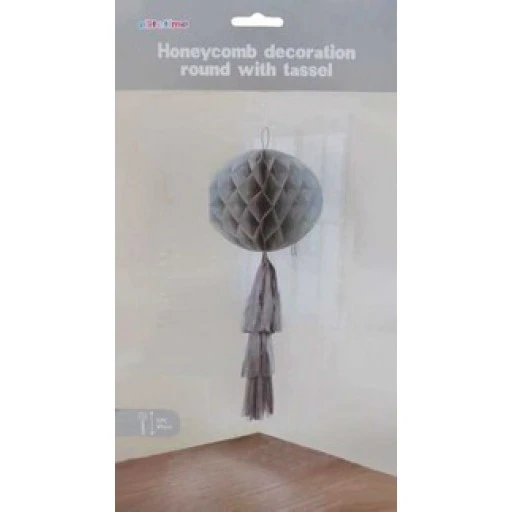 Süs Petek Modeli Püsküllü 25x85 cm Gümüş