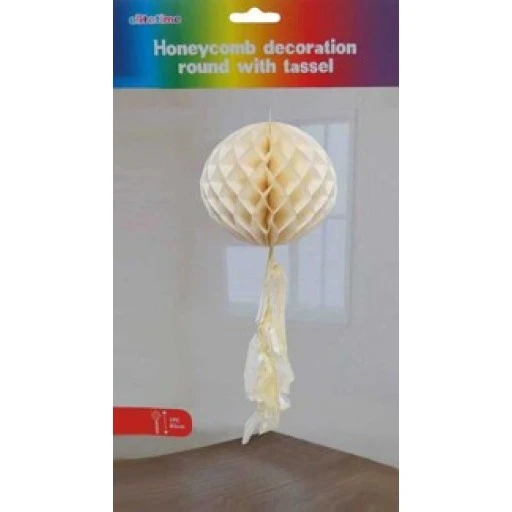 Süs Petek Modeli Püsküllü 25x85 cm Krem