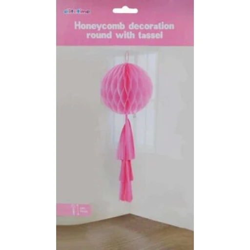 Süs Petek Modeli Püsküllü 25x85 cm Pembe