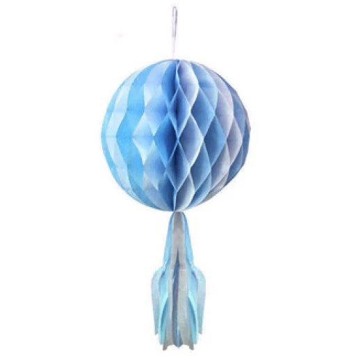 Süs Petek Ponpon Beyaza Mavi 30cm