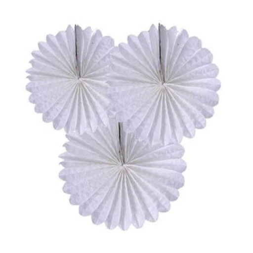 Süs Yelpaze Modeli 30 cm 3 Lü Set Beyaz P3-150