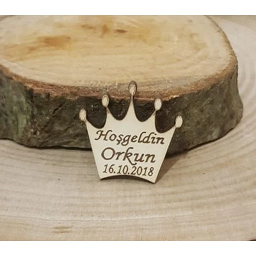 Ahşap Taç 3,5x2,5 İsimlik Yazılı