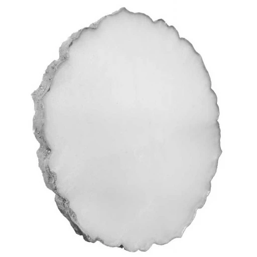 Epoksi Yuvarlak 7 cm Sedef Kenarı Gümüş