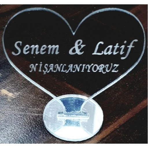 Pleksi Ayaklı Kalp Nikah Şekeri Malzemesi