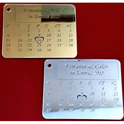 Pleksi Takvim Nikah Bebek Şekeri Malzemesi